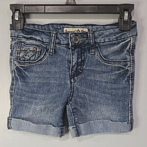 Imperial Star Blue Denim Shorts with Cuffed Hem